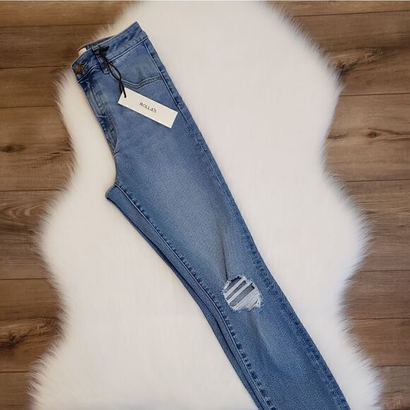 Rolla's East Coast Skinny Distressed Ankle Jeans in Ocean Worn Size 26 NWT - Picture 10 of 12